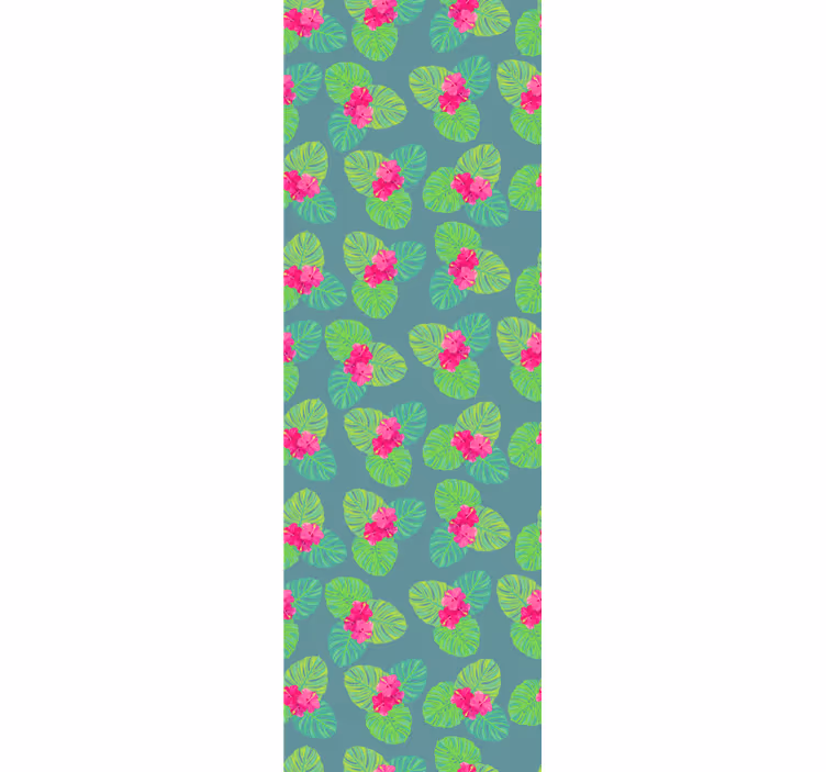 Carta da parati floreale foglie fiorite esotiche - TenStickers