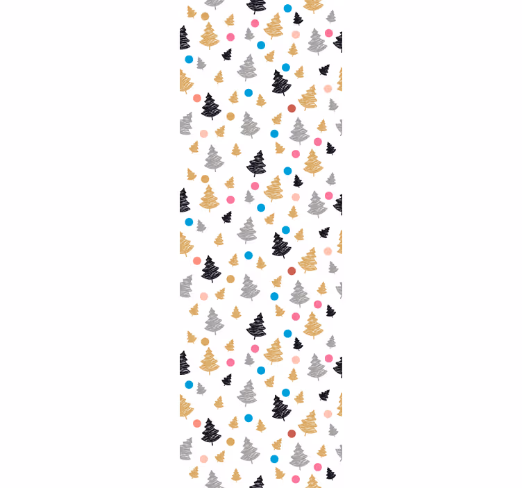 Carta da parati alberi modello di pino colorato - TenStickers