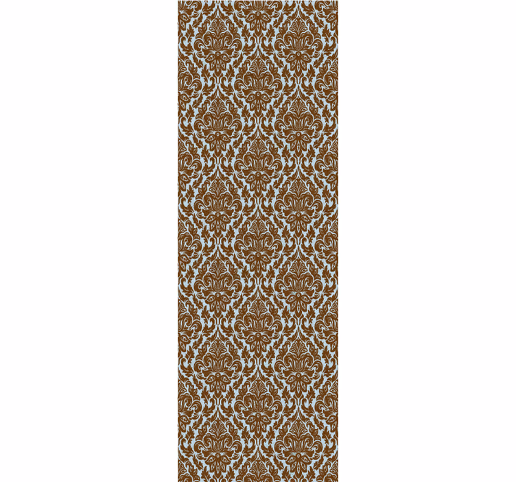 Carta da parati vintage texture damasco marrone menta - TenStickers