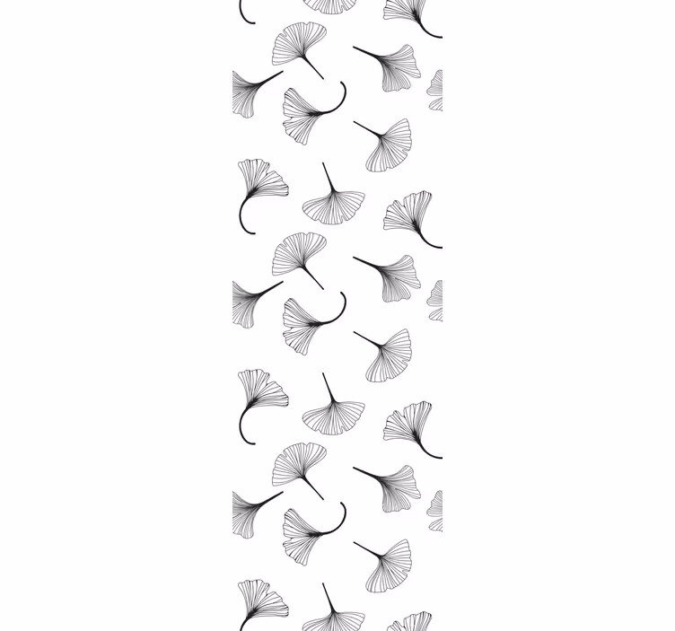 Carta da parati floreale motivo foglia di ginkgo - TenStickers