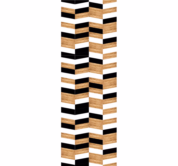 Carta da parati righe orizzontali disegno in legno a zig zag - TenStickers