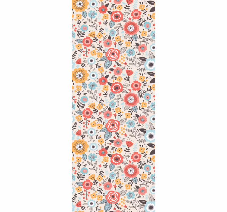 Carta da parati floreale design floreale colorato - TenStickers