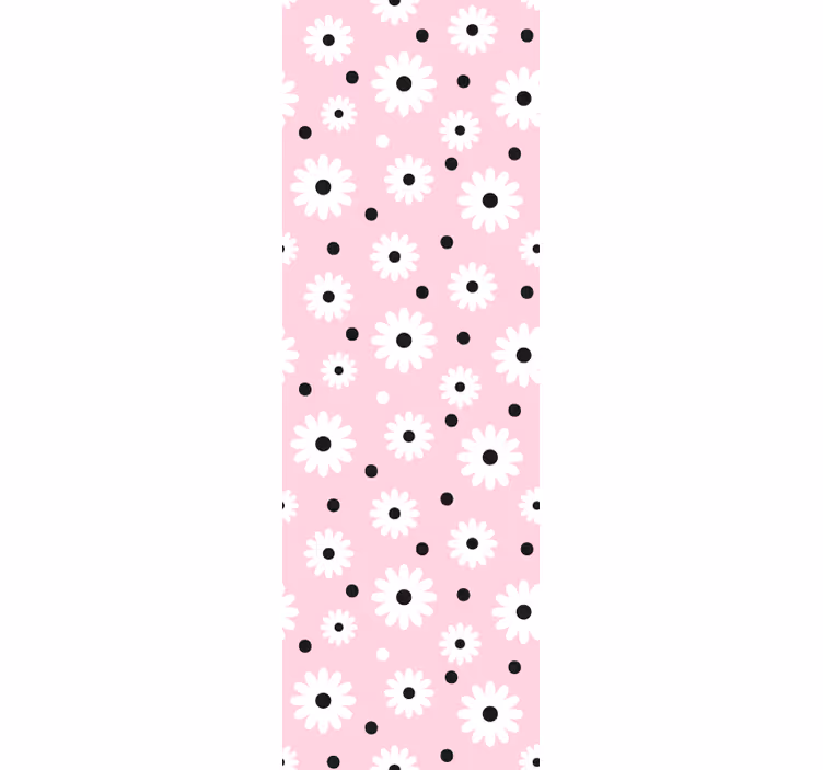 Carta da parati floreale margherite rosa e bianche - TenStickers