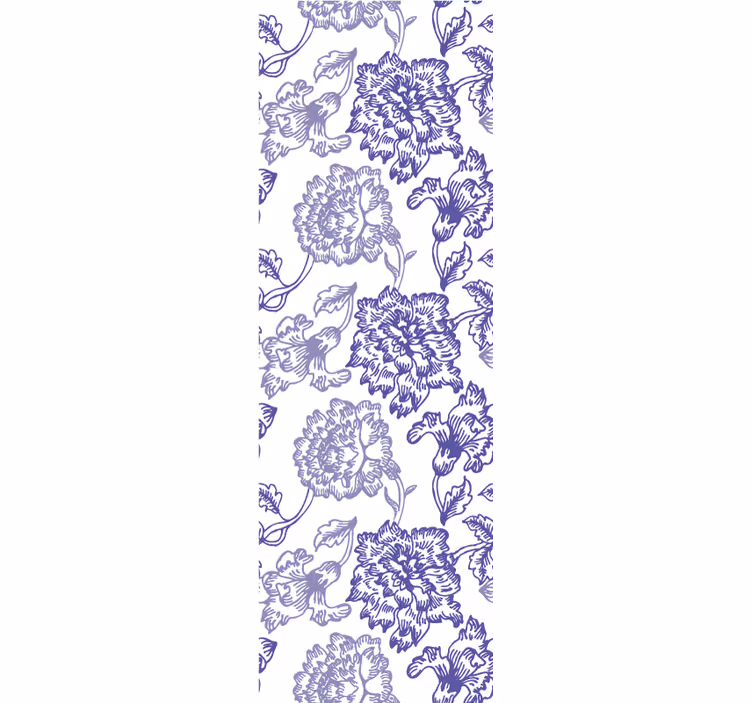 Carta da parati floreale fioritura blu indaco - TenStickers