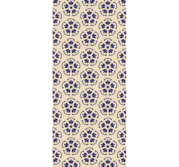 Carta da parati floreale motivi rotondi blu - TenStickers