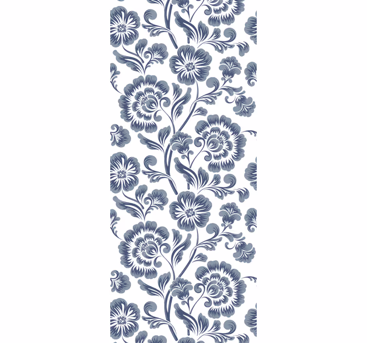 Carta da parati floreale stampa elegante blu navy - TenStickers