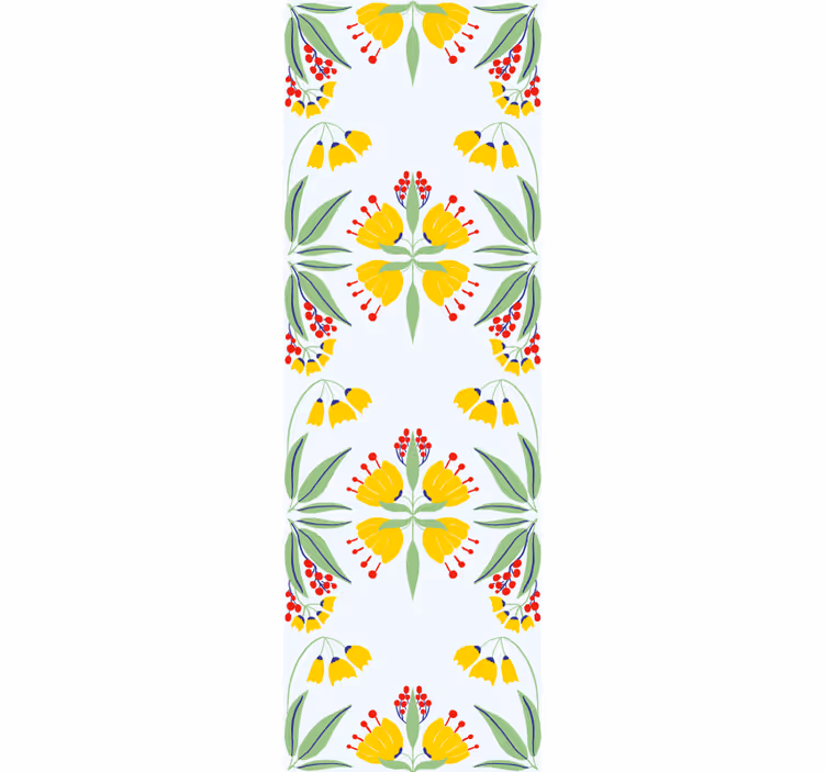 Carta da parati floreale giallo floreale - TenStickers
