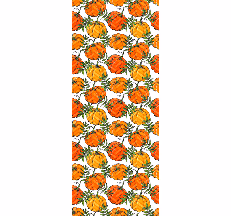 Carta da parati Halloween fiori di zucca - TenStickers