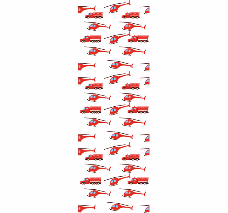 Carta da parati cameretta divertimento elicottero rosso - TenStickers