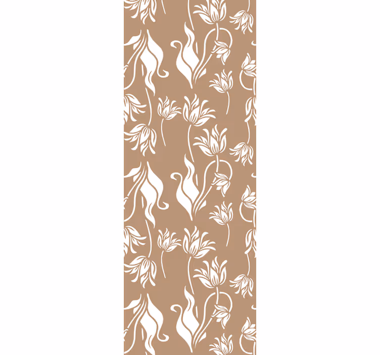 Carta da parati floreale elegante espositore beige - TenStickers