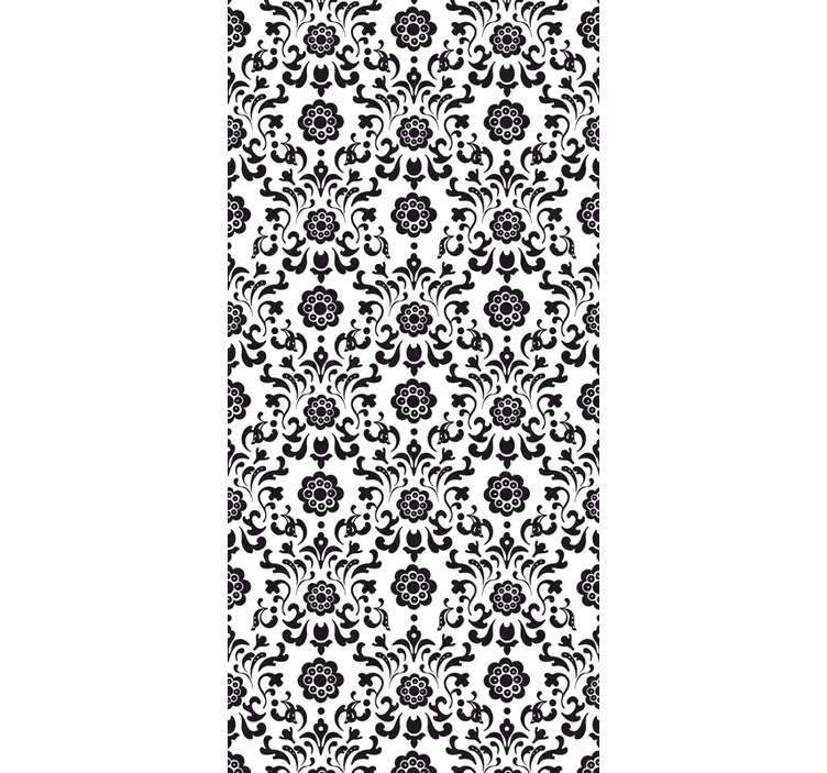 Carta da parati floreale classico bianco e nero - TenStickers