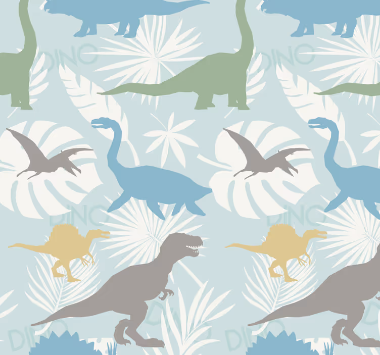 Carta da parati Dinosauri motivo color pastello - TenStickers