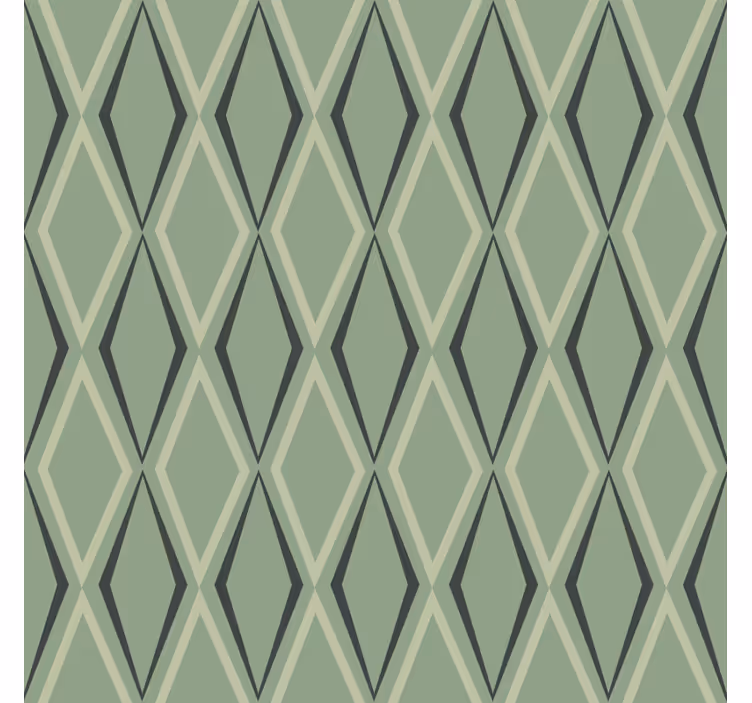 Carta da parati vintage texture diamanti verdi degli anni '30 - TenStickers