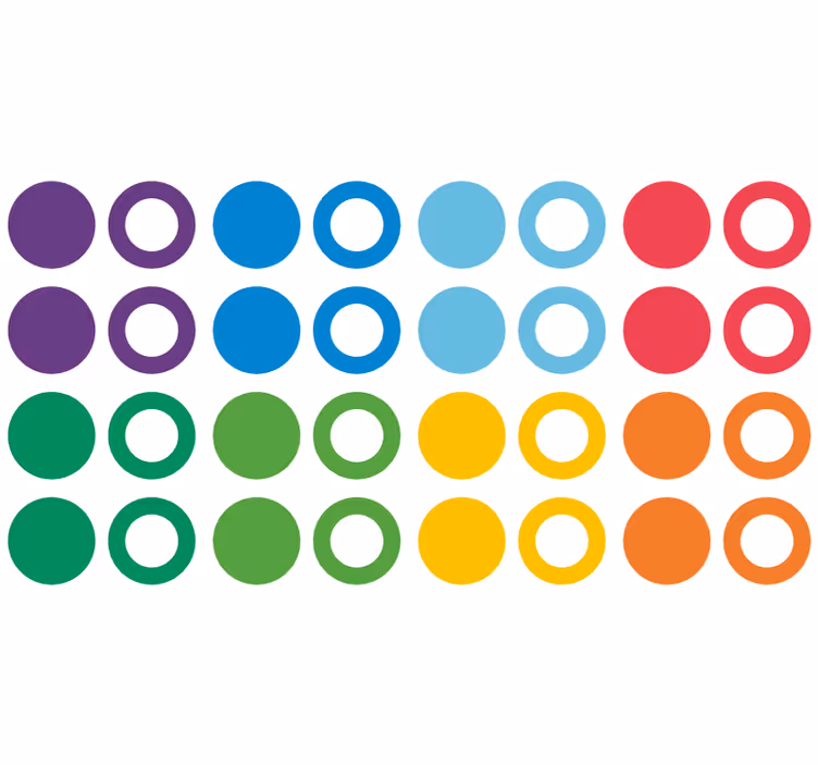 Carta da parati geometrica cerchi dai colori arcobaleno - TenStickers