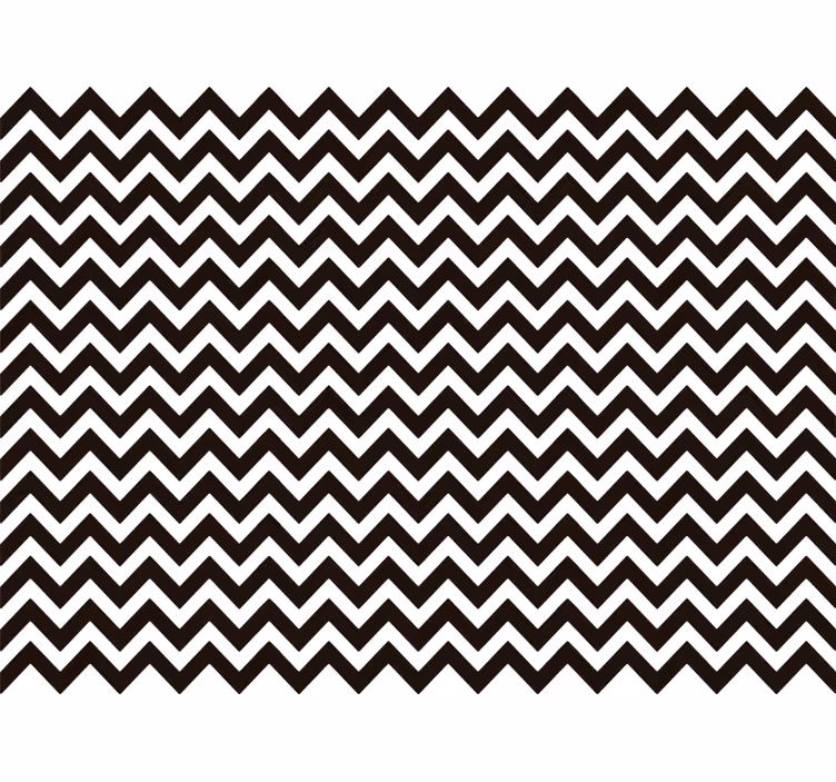 Carta da parati a righe verticali zigzag bianco e nero - TenStickers