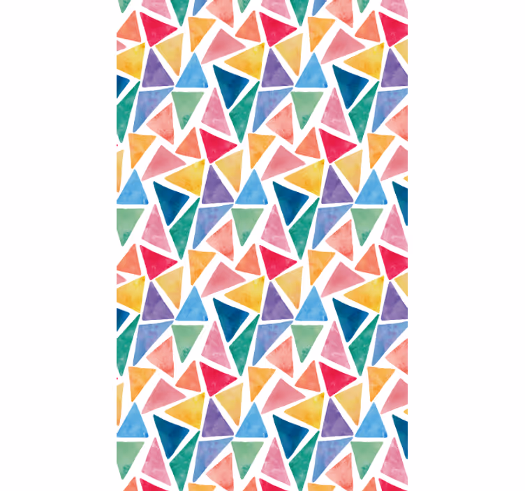 Carta da parati geometrica triangoli colorati allegri - TenStickers