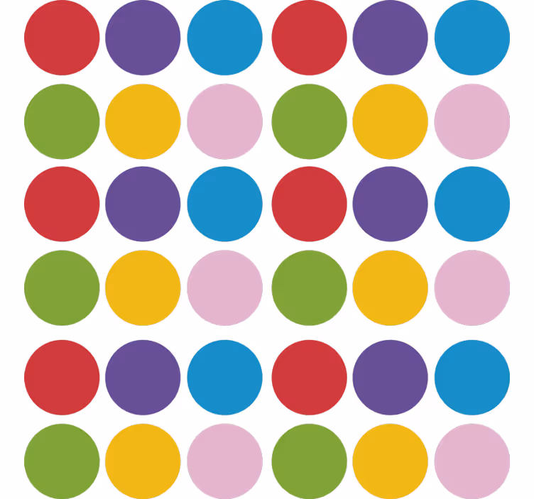 Carta da parati geometrica cerchi colorati semplici - TenStickers