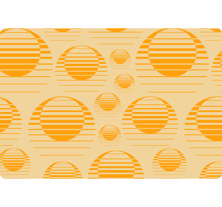 Carta da parati geometrica soli arancioni retro - TenStickers