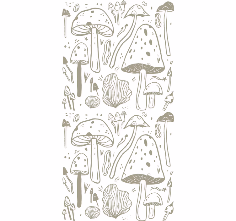Carta da parati natura motivo funghi beige - TenStickers