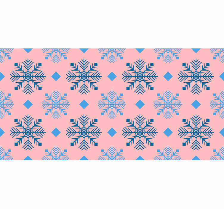 Carta da parati natalizia motivo fiocchi rosa e blu - TenStickers