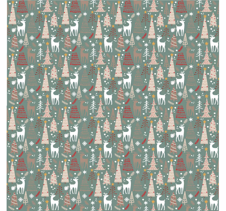 Carta da parati natalizia motivo foresta natalizia - TenStickers