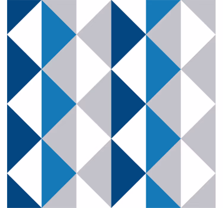 Carta da parati triangoli motivo blu classico - TenStickers