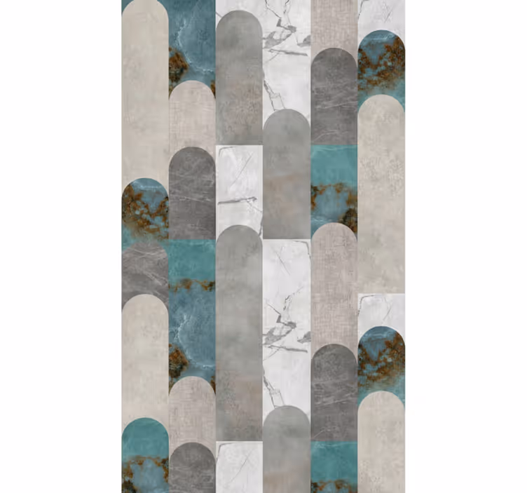 Carta da parati soggiorno mosaico marmo ad arco - TenStickers