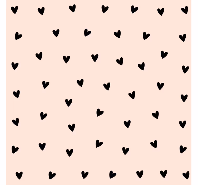 Carta da parati camera motivo cuori nere - TenStickers