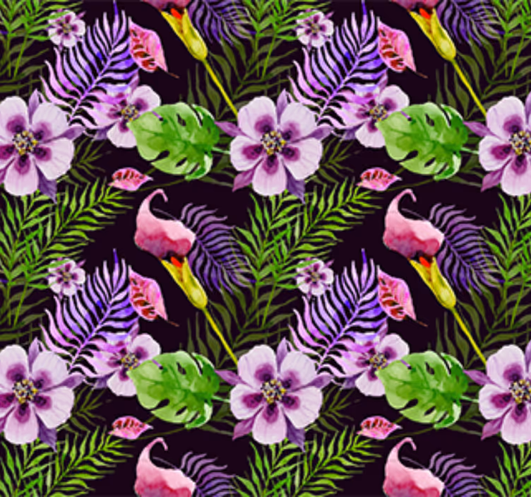 Carta da parati ornamentale flora della giungla - TenStickers