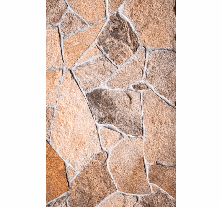 Carta da parati ornamentale mattoni di pietra irregolari marroni - TenStickers