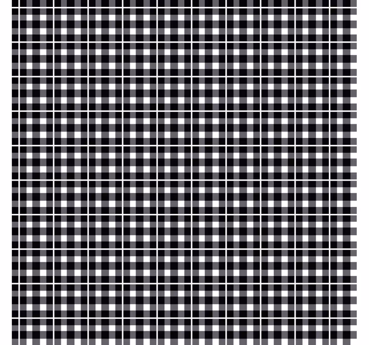 Carta da parati ornamentale motivo gingham bianco e nero - TenStickers