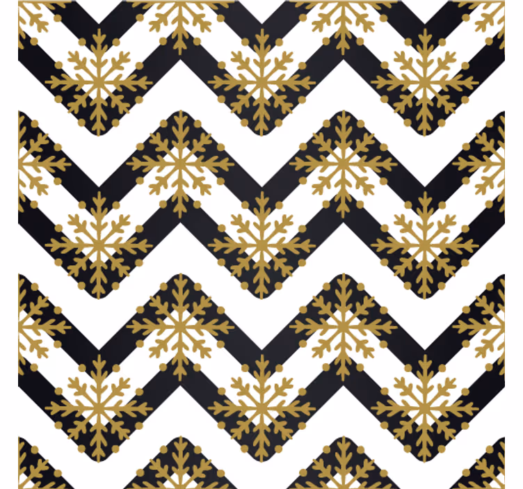 Carta da parati ornamentale motivo floreale a zigzag - TenStickers