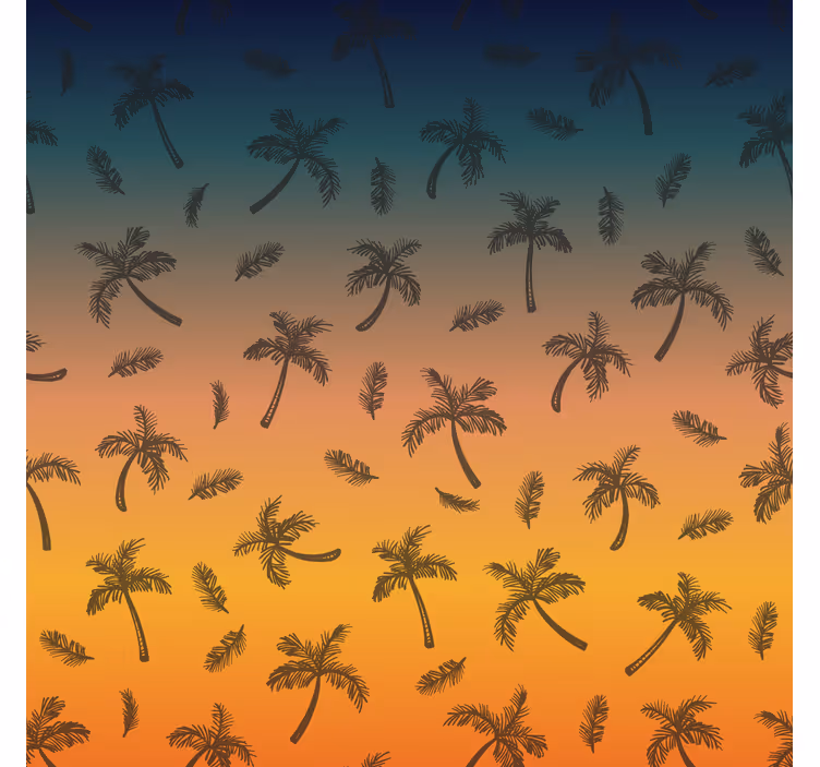 Carta da parati ornamentale scena di palme tropicali - TenStickers