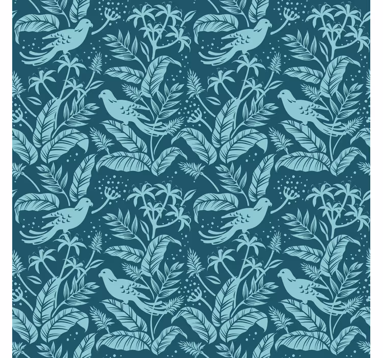 Carta da parati ornamentale motivi di uccelli botanici - TenStickers