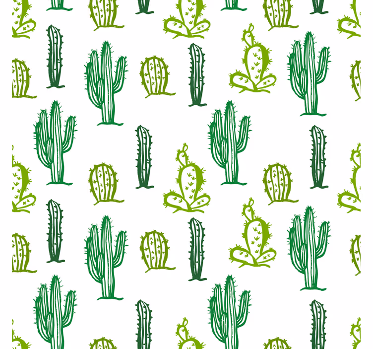 Carta da parati soggiorno motivo cactus verde - TenStickers