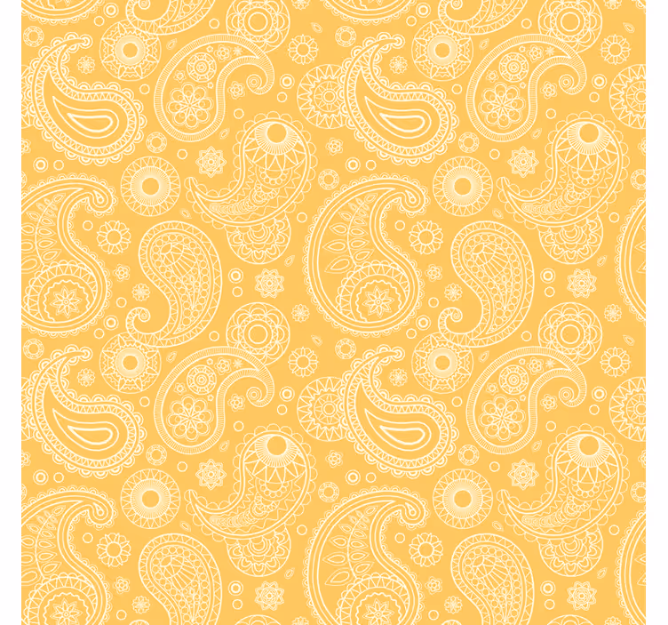 Carta da parati soggiorno paisley giallo arabo - TenStickers