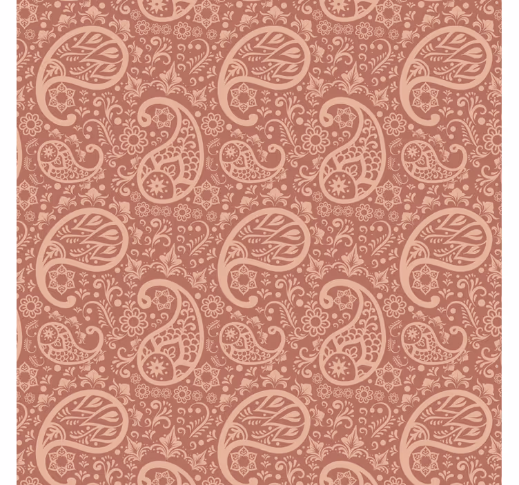 Carta da parati floreale motivo paisley caldo - TenStickers