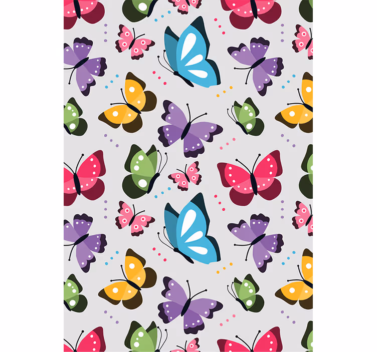 Carta da parati animali farfalle volanti colorate - TenStickers