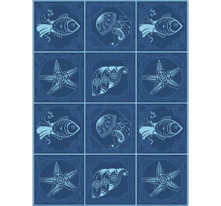 Carta da parati animali vita marina ornamentale - TenStickers