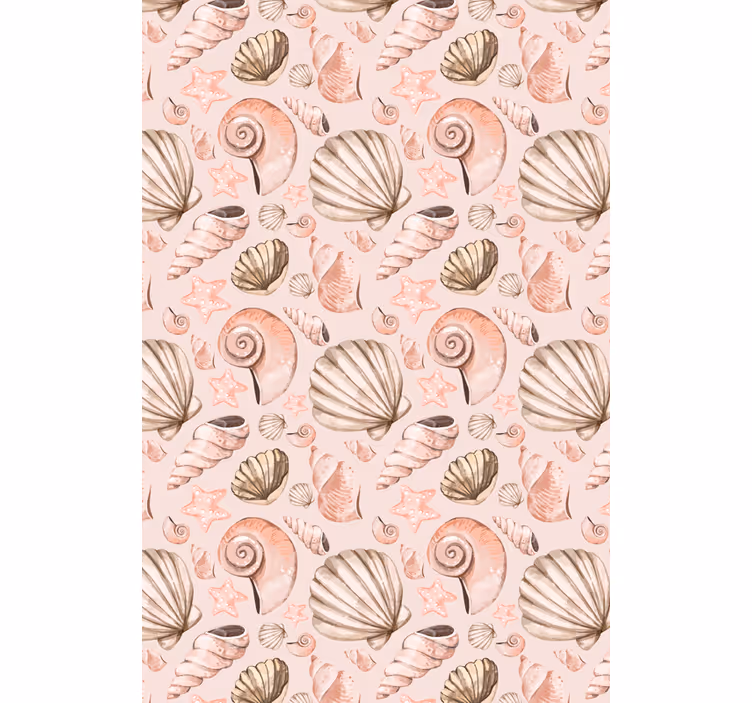 Carta da parati animali con conchiglie pastello - TenStickers
