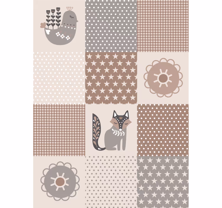 Carta da parati animali animali e piastrelle nordiche - TenStickers