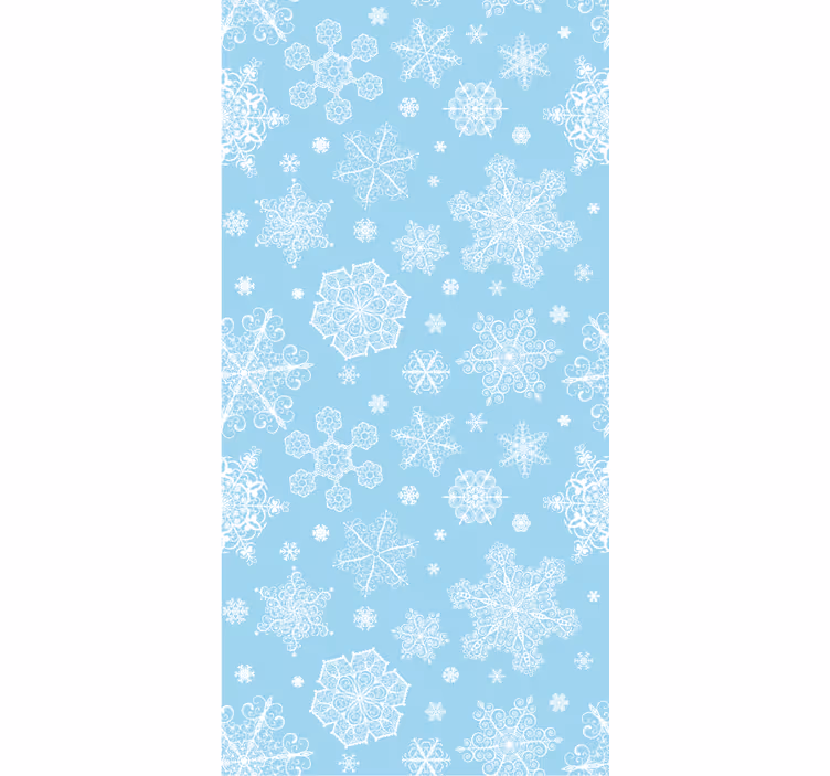 Carta da parati camera fiocchi di neve bianchi su sfondo blu - TenStickers