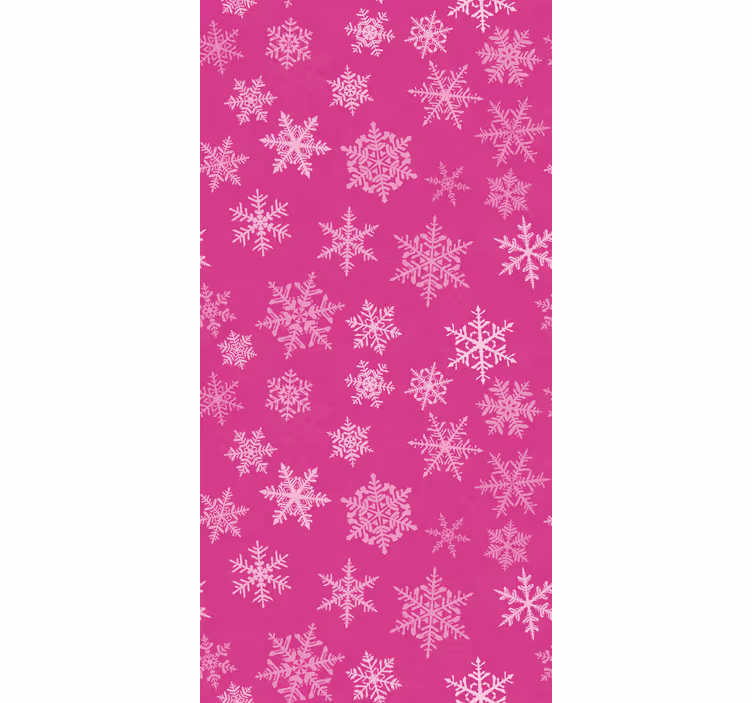 Carta da parati camera motivo fiocchi di neve rosa - TenStickers