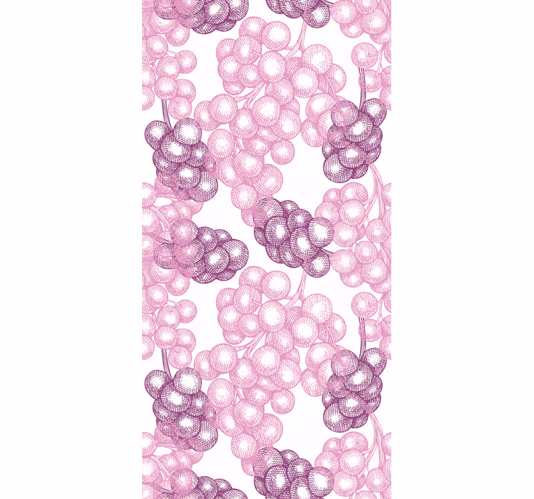 Carta da parati camera uva rosa e viola disegnata a mano - TenStickers