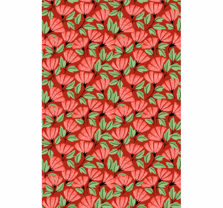 Carta da parati camera sovrapposizione floreale - TenStickers