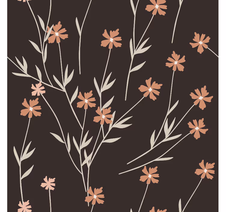 Carta da parati texture fiori marroni kallax - TenStickers