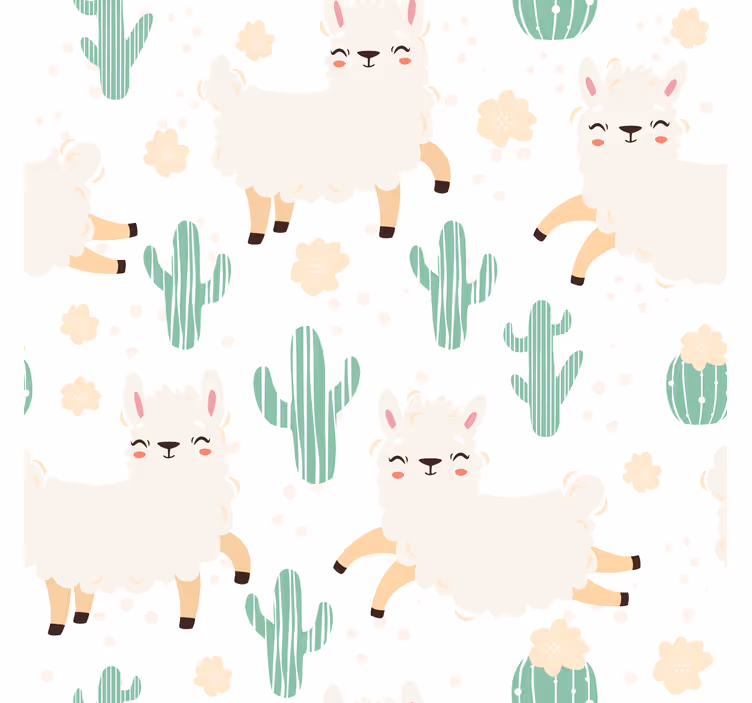 Carta da parati texture simpatiche lamette acquello con cactus - TenStickers