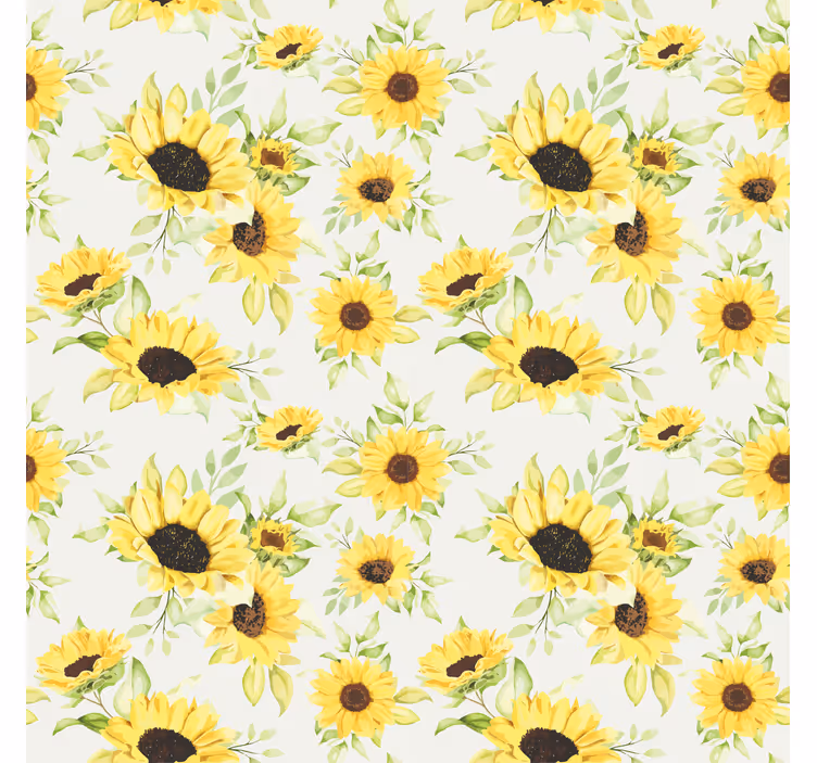 Carta da parati texture motivo girasole acquerello - TenStickers
