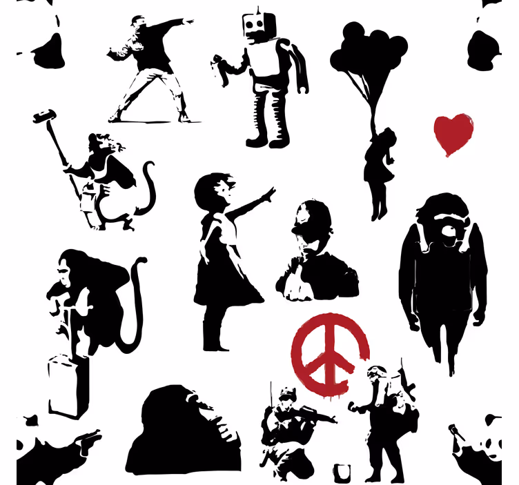Carta da parati camera motivi di personaggi fantasiosi - TenStickers