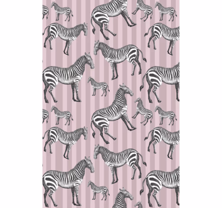 Carta da parati animali motivo illustrazione zebra vintage - TenStickers